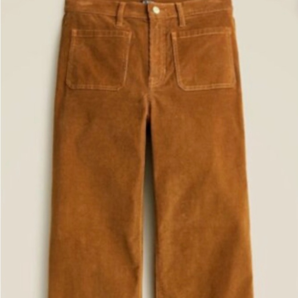 J. Crew Wide Leg Corduroy Pants in Brown